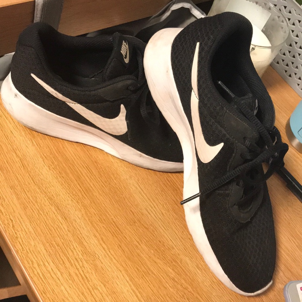 Black athletic Nike shoes